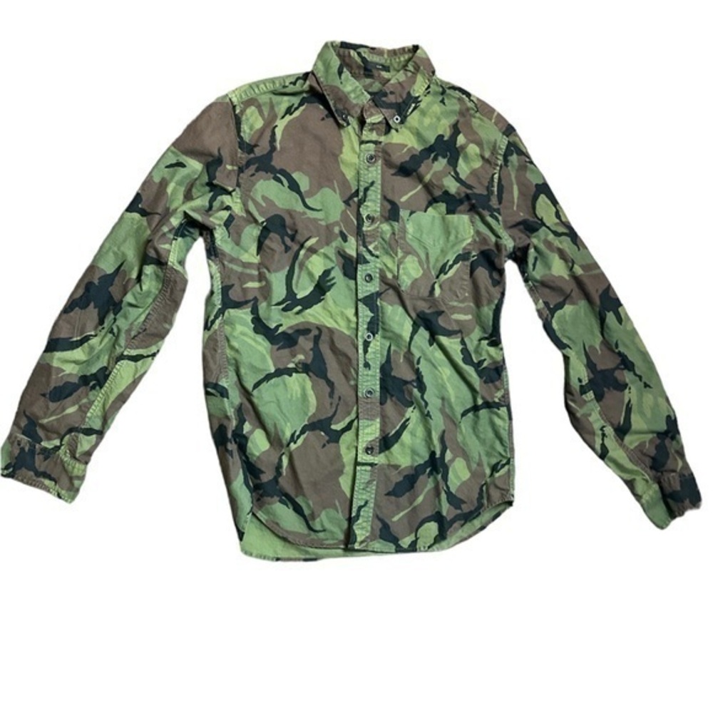 J. Crew Mens Camo Slim Fit Button Down Long Sleeve Shirt Size S
